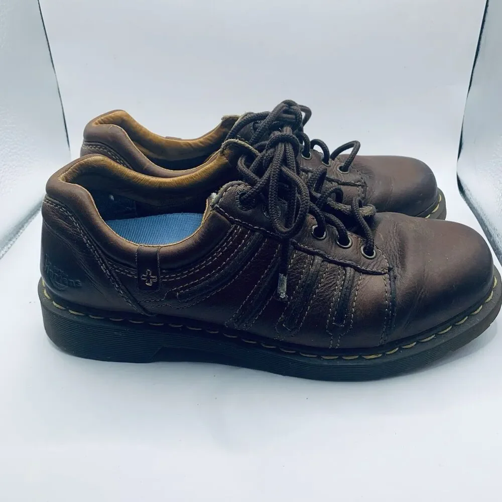 Dr. Martens Brown Leather 12037 AW004 Platform shoes Size EU42 Us 10 NEW INSERTS